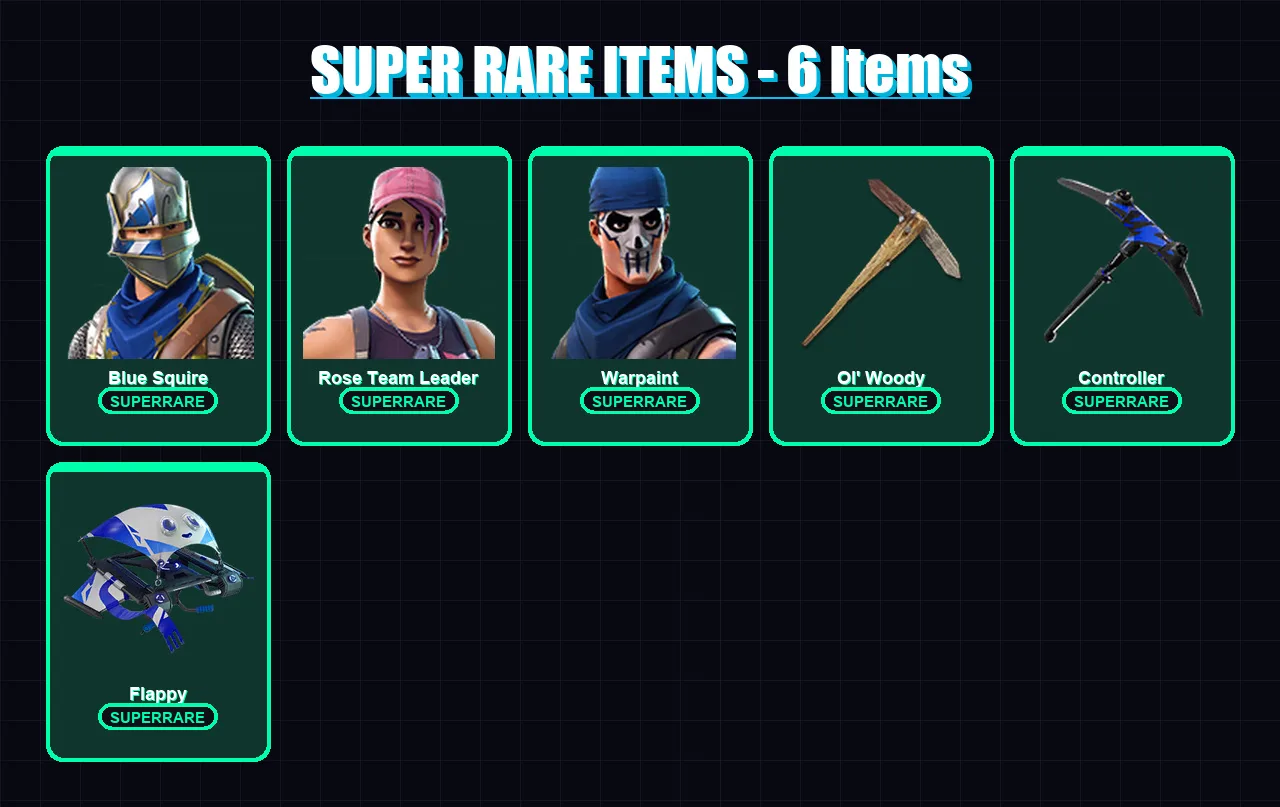 [PC/XBOX/PSN] | Blue Squire | Rose Team Leader | Warpaint | Ravage | Renzo the Destroyer | 16 skin | 21 pickaxe | 13 emote | 18 glider | Lv176