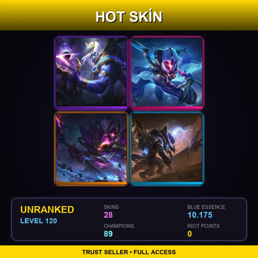 LAN | Lv120 | Unranked | 28 Skin | 89 Champ — Arcane Vander Warwick