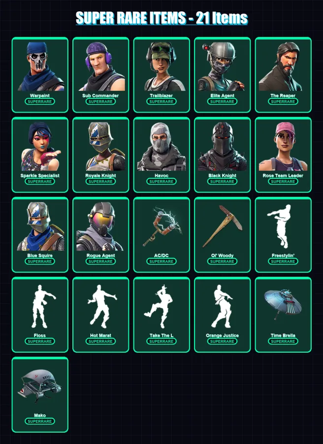 [PC/PSN] | Warpaint | Sub Commander | Trailblazer | Elite Agent | The Reaper | 66 skin | 105 pickaxe | 84 emote | 97 glider | Lv1530 — Fortnite account