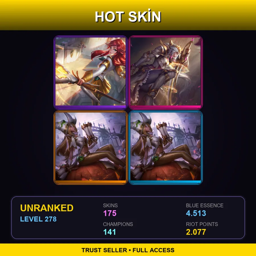 NA | Lv278 | Unranked | 175 Skin | 141 Champ