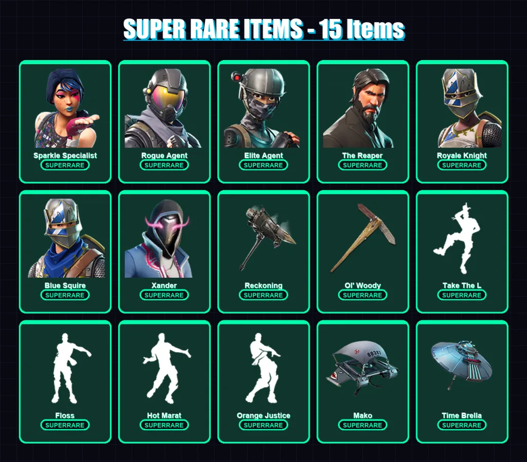 [PC/PSN] | Sparkle Specialist | Rogue Agent | Elite Agent | The Reaper | Royale Knight | 86 skin | 105 pickaxe | 105 emote | 101 glider | Lv1480