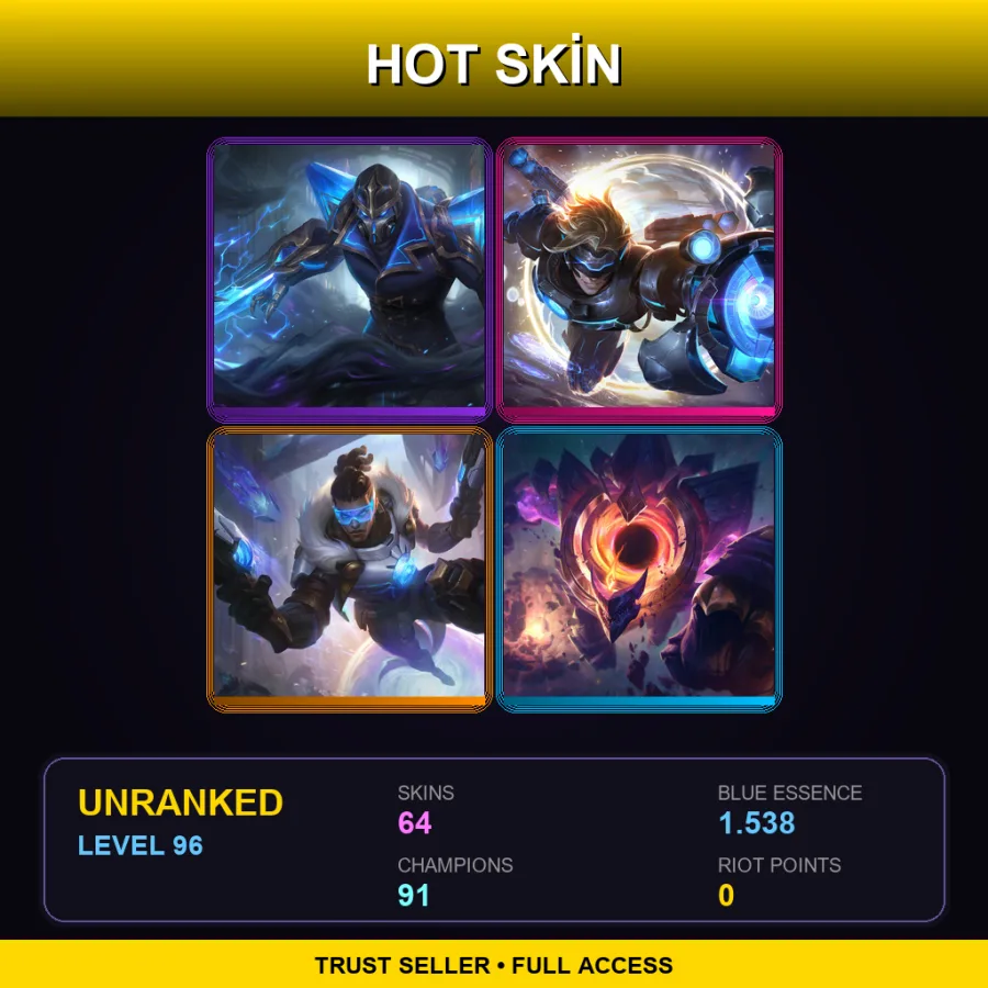 VN | Lv96 | Unranked | 64 Skin | 91 Champ