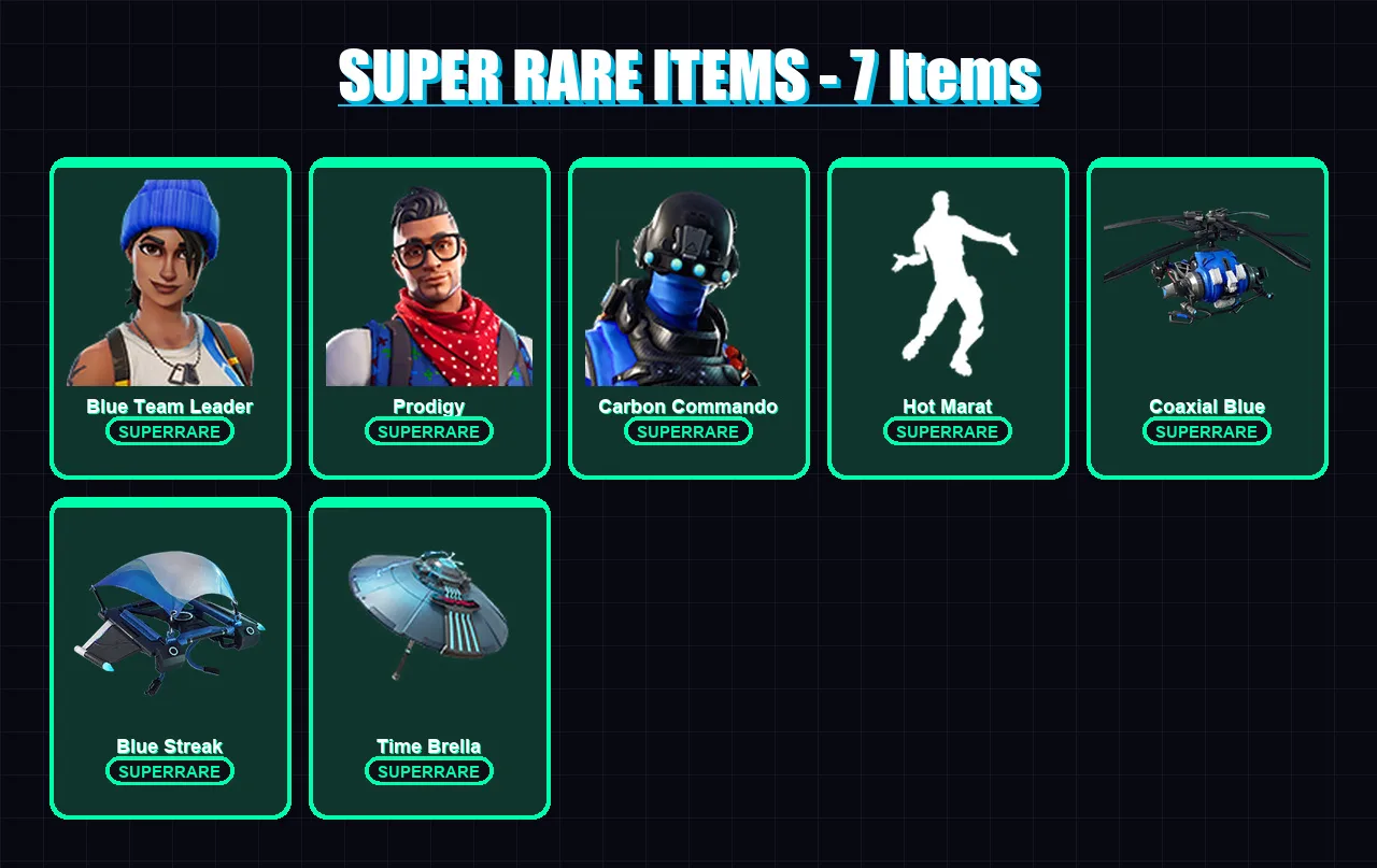 [PC/XBOX] | Blue Team Leader | Prodigy | Carbon Commando | Lynx | Zenith | 14 skin | 19 pickaxe | 15 emote | 21 glider | Lv220 — Game account