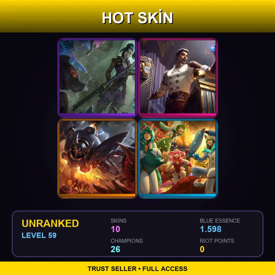 LAN | Lv59 | Unranked | 10 Skin | 26 Champ