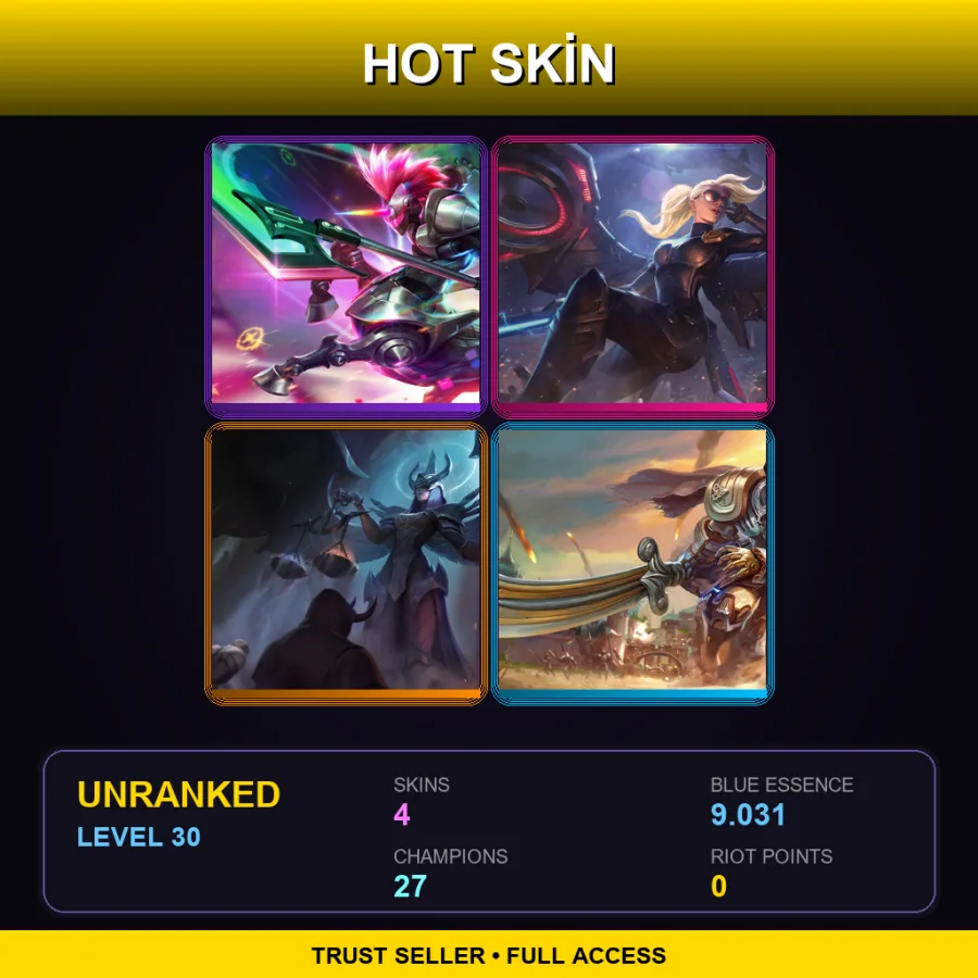 NA | Lv30 | Unranked | 4 Skin | 27 Champ