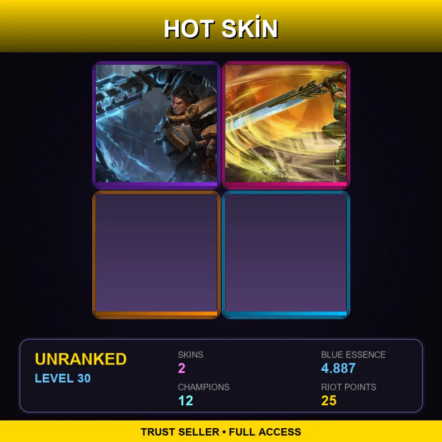 LAN | Lv30 | Unranked | 2 Skin | 12 Champ