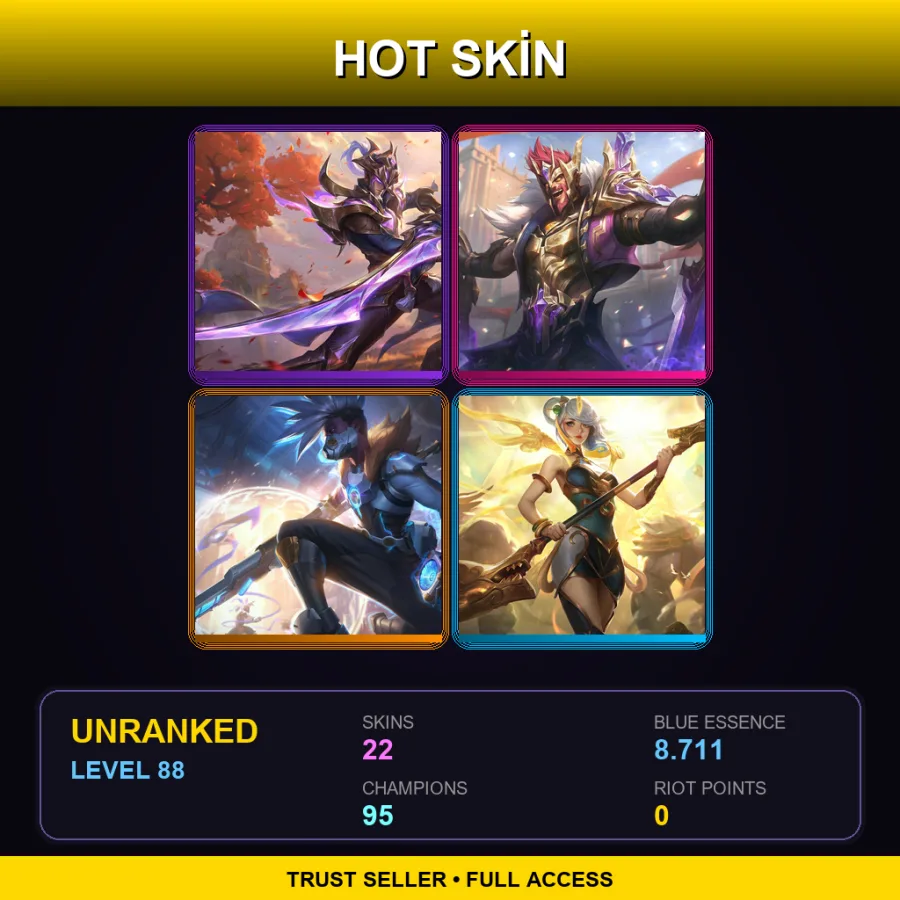 NA | Lv88 | Unranked | 22 Skin | 95 Champ — Tango Twisted Fate