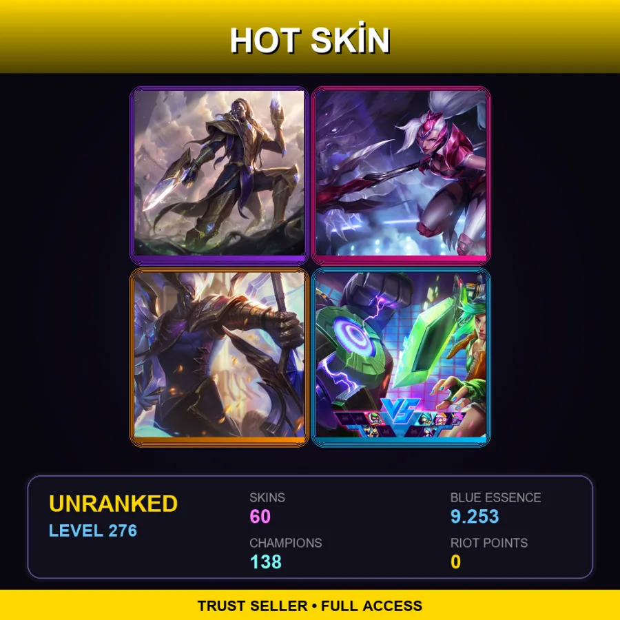 VN | Lv276 | Unranked | 60 Skin | 138 Champ
