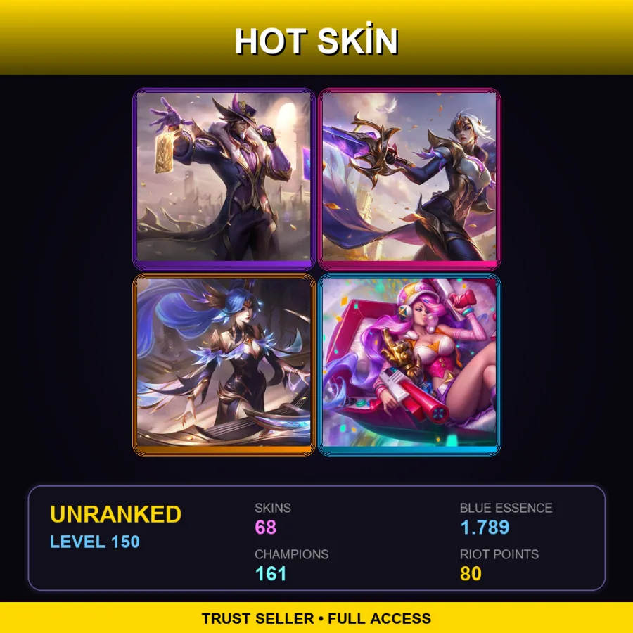 RU | Lv150 | Unranked | 68 Skin | 161 Champ — LoL account