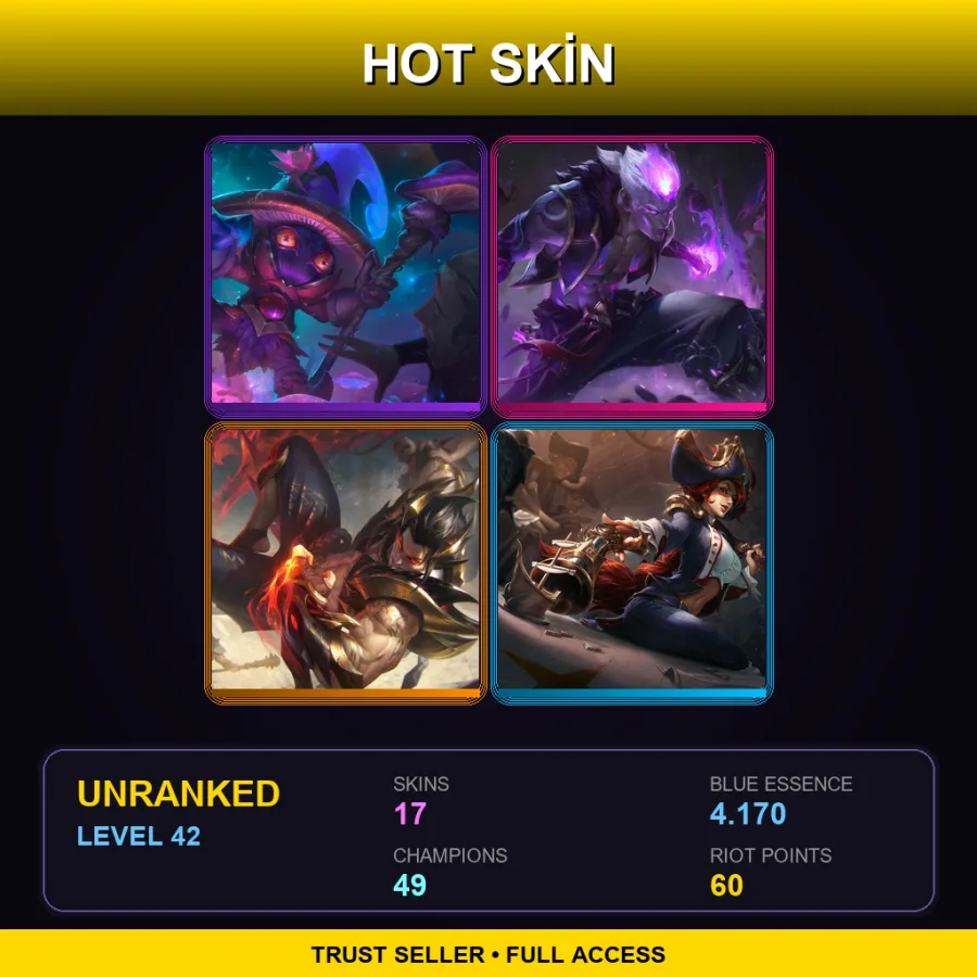 EUNE | Lv42 | Unranked | 17 Skin | 49 Champ