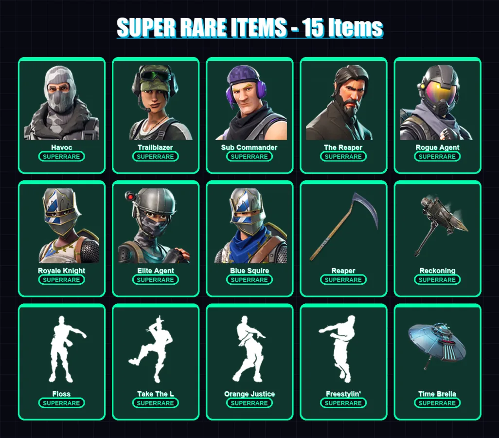 [PC/XBOX/PSN] | Havoc | Trailblazer | Sub Commander | The Reaper | Rogue Agent | 54 skin | 51 pickaxe | 59 emote | 57 glider | Lv778 — Game account