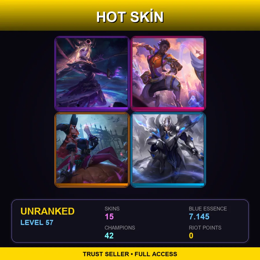 LAS | Lv57 | Unranked | 15 Skin | 42 Champ — Bewitching Miss Fortune