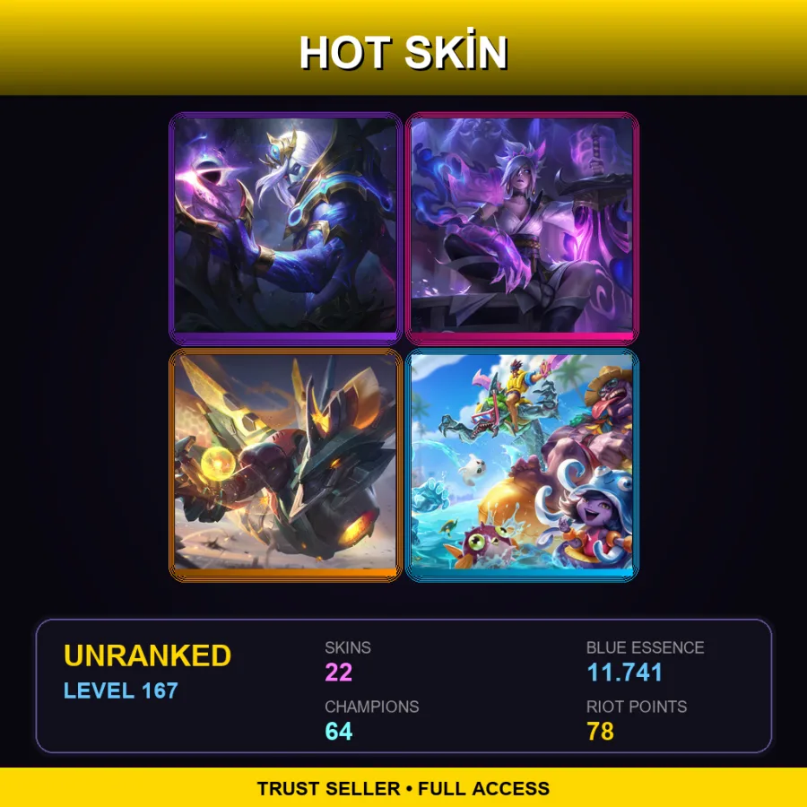 LAS | Lv167 | Unranked | 22 Skin | 64 Champ