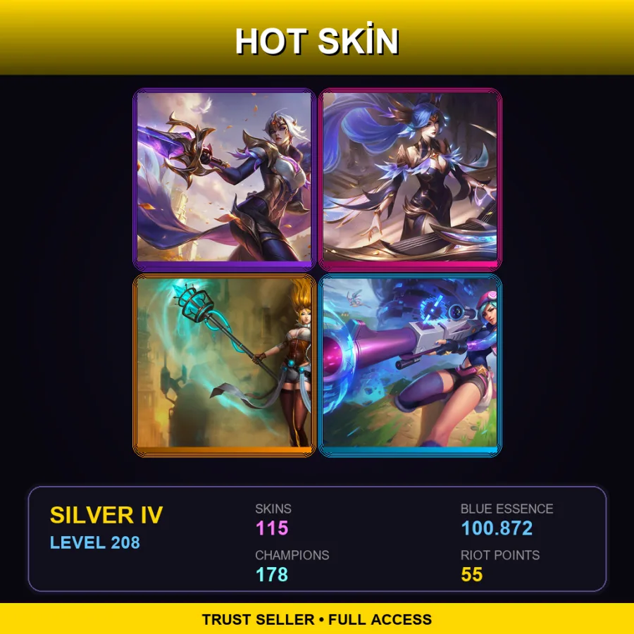 EUNE | Lv208 | Silver IV | 115 Skin | 178 Champ