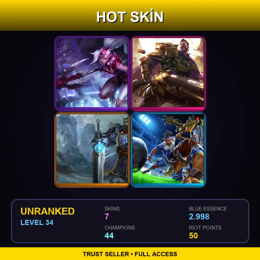 LAN | Lv34 | Unranked | 7 Skin | 44 Champ