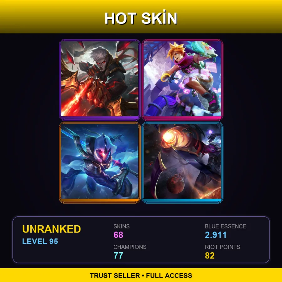 LAS | Lv95 | Unranked | 68 Skin | 77 Champ — Arclight Varus
