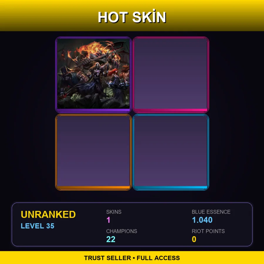 EUW | Lv35 | Unranked | 1 Skin | 22 Champ