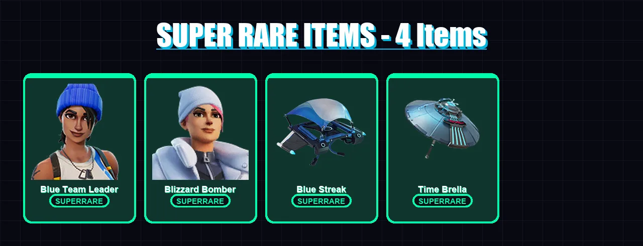[PS4/PS5/XBOX/PC] | Blue Team Leader | Blizzard Bomber | Optimus Prime | The Ageless | Mizuki | 83 skin | 135 pickaxe | 95 emote | 113 glider | Lv17