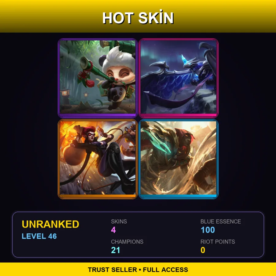 EUW | Lv46 | Unranked | 4 Skin | 21 Champ — Panda Teemo