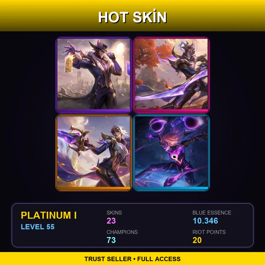 BR | Victorious Twisted Fate | Victorious Master Yi | Victorious Fiora | Dark Star Kai'Sa | 23 Skin | 73 Champ | Platinum I | Lv55
