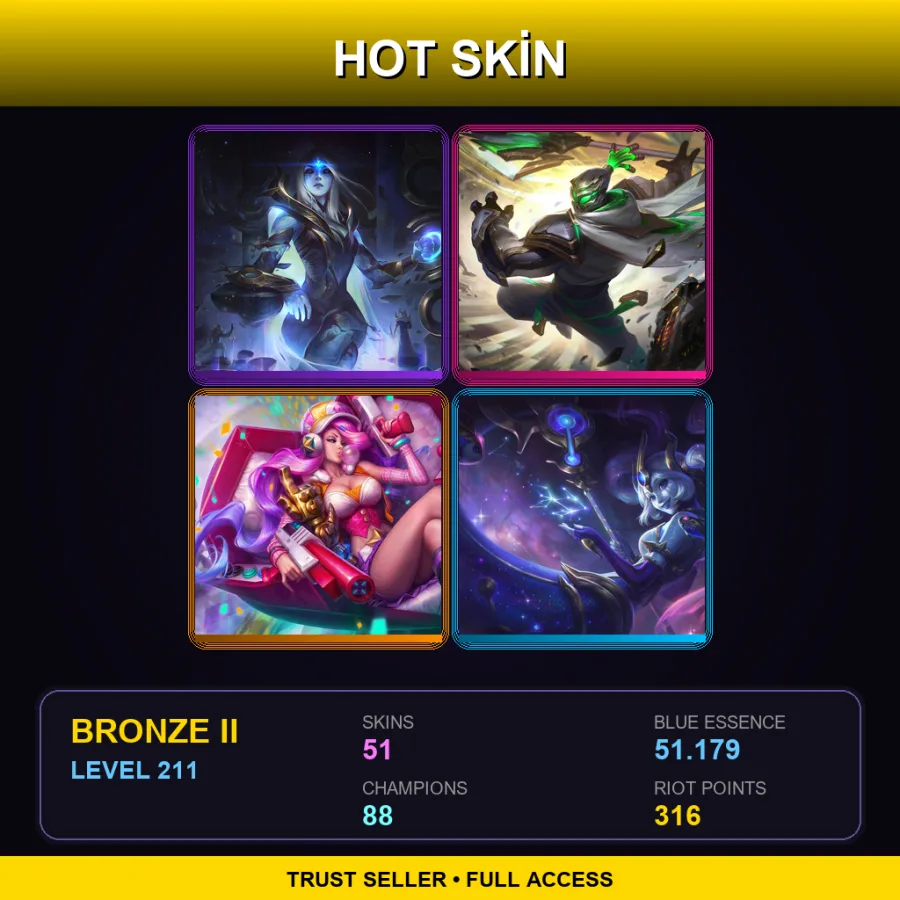 OCE | Lv211 | Bronze II | 51 Skin | 88 Champ