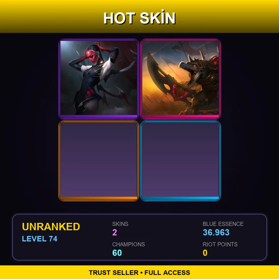 VN | Lv74 | Unranked | 2 Skin | 60 Champ