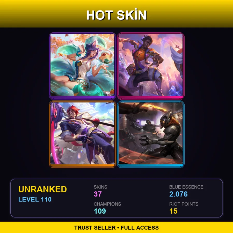 LAS | Lv110 | Unranked | 37 Skin | 109 Champ — Spirit Blossom Springs Ahri