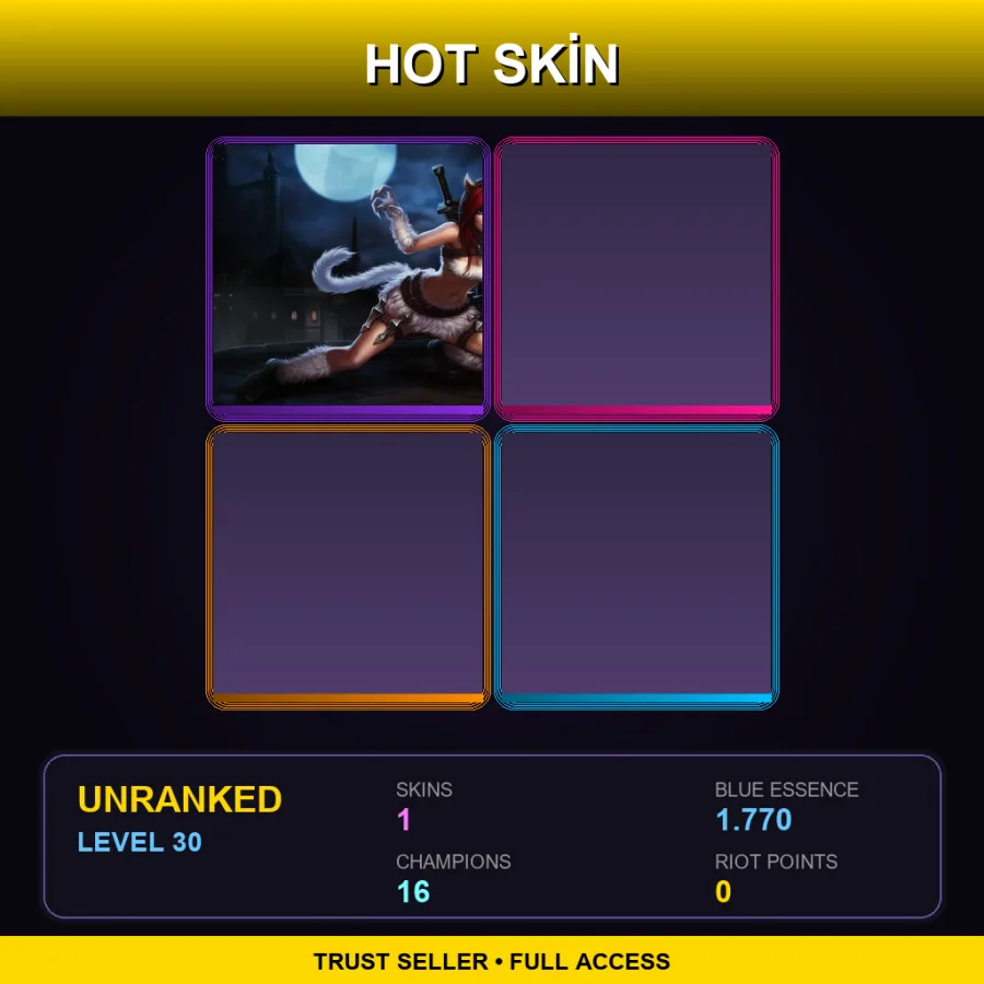 EUW | Lv30 | Unranked | 1 Skin | 16 Champ — LoL account