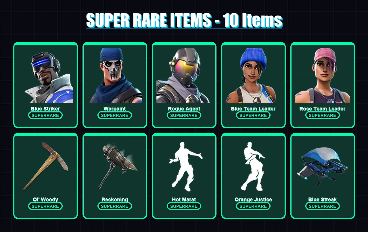 [PC/XBOX/PSN] | Blue Striker | Warpaint | Rogue Agent | Blue Team Leader | Rose Team Leader | 34 skin | 17 pickaxe | 28 emote | 25 glider | Lv256 — Fortnite account