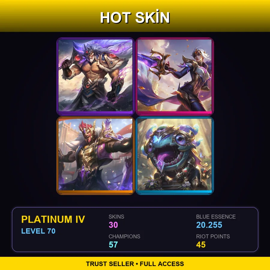 BR | Lv70 | Platinum IV | 30 Skin | 57 Champ