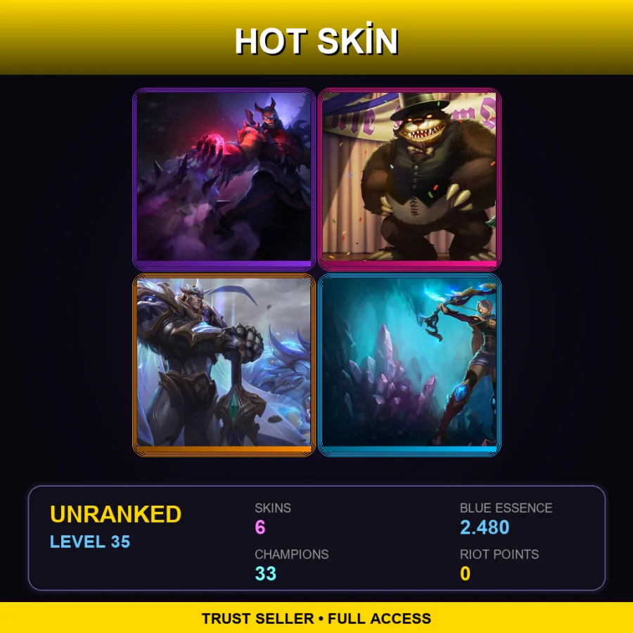 TR | Lv35 | Unranked | 6 Skin | 33 Champ