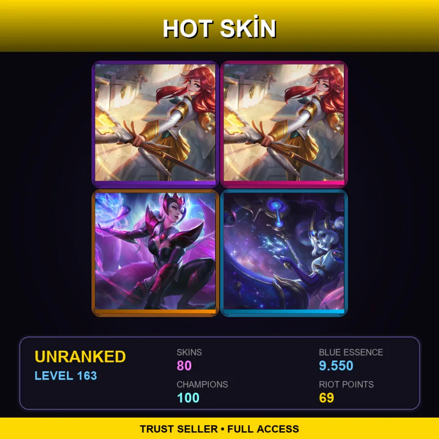 SG | Lv163 | Unranked | 80 Skin | 100 Champ