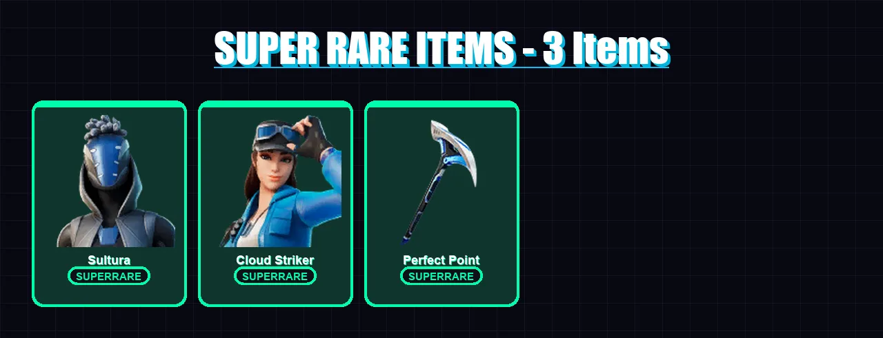 [PS4/PS5/XBOX/PC] | Sultura | Cloud Striker | The Origin | The Imagined | Prowler | 19 skin | 39 pickaxe | 25 emote | 29 glider | Lv400