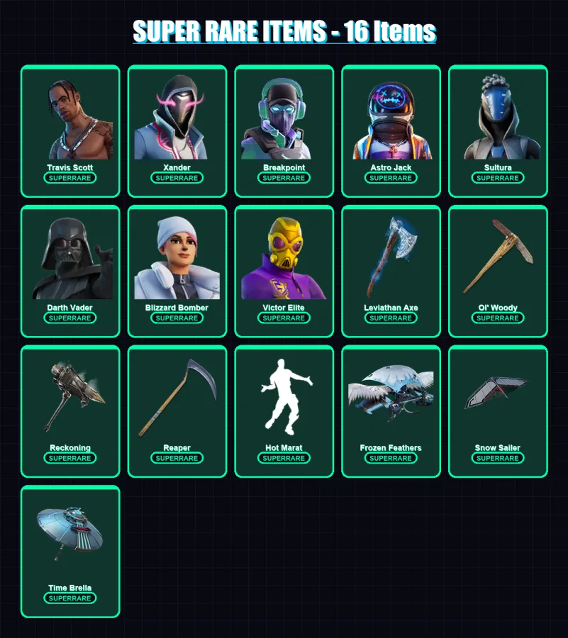 [PS4/PS5/XBOX/PC] | Travis Scott | Xander | Breakpoint | Astro Jack | Sultura | 557 skin | 471 pickaxe | 389 emote | 347 glider | Lv7444