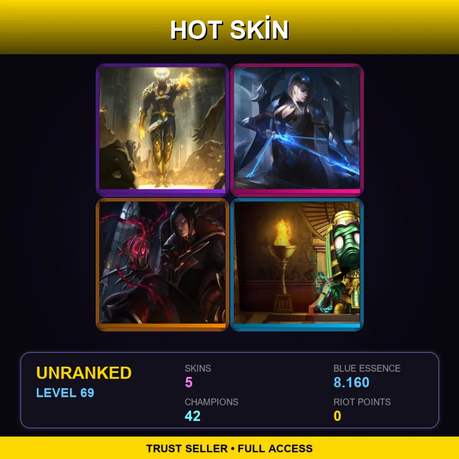 EUNE | Lv69 | Unranked | 5 Skin | 42 Champ