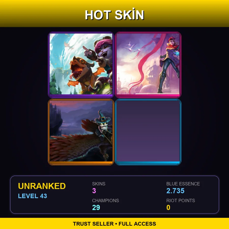 LAN | Lv43 | Unranked | 3 Skin | 29 Champ