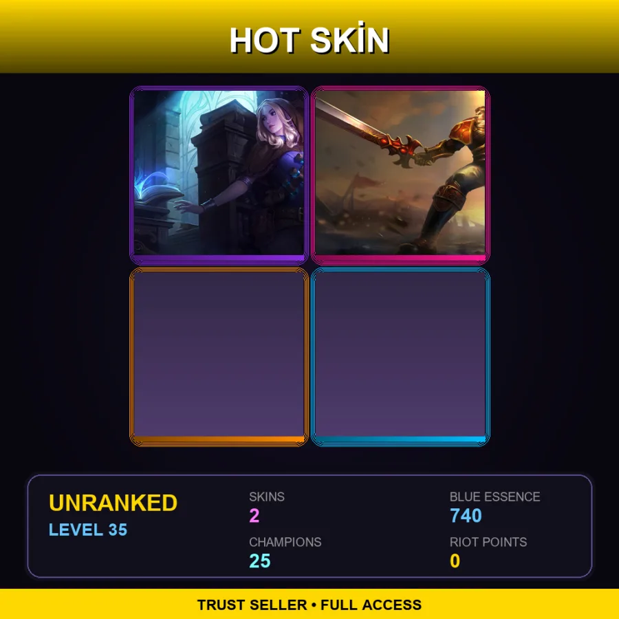 LAN | Lv35 | Unranked | 2 Skin | 25 Champ — LoL account