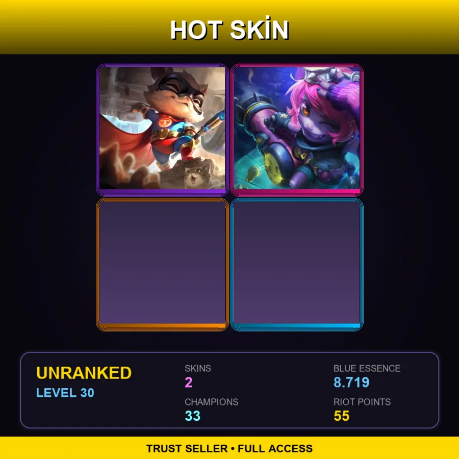 LAN | Lv30 | Unranked | 2 Skin | 33 Champ