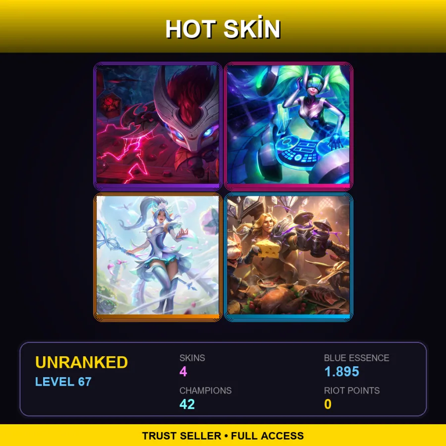 NA | Lv67 | Unranked | 4 Skin | 42 Champ — LoL account