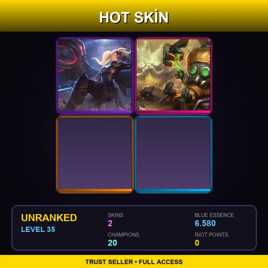 ME | Lv35 | Unranked | 2 Skin | 20 Champ — LoL account