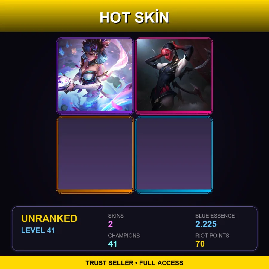 EUW | Lv41 | Unranked | 2 Skin | 41 Champ — LoL account