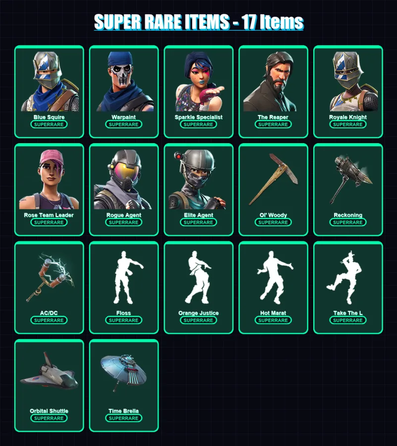 [PC/PSN] | Blue Squire | Warpaint | Sparkle Specialist | The Reaper | Royale Knight | 96 skin | 84 pickaxe | 93 emote | 89 glider | Lv1251