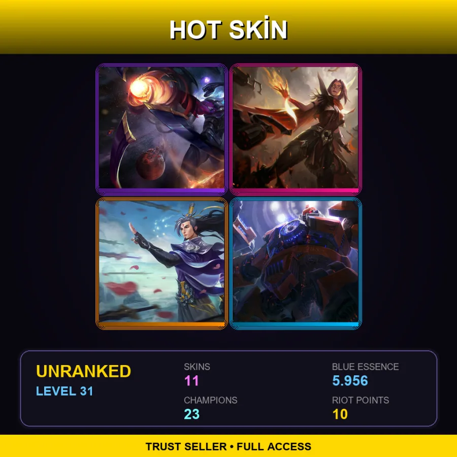 NA | Lv31 | Unranked | 11 Skin | 23 Champ