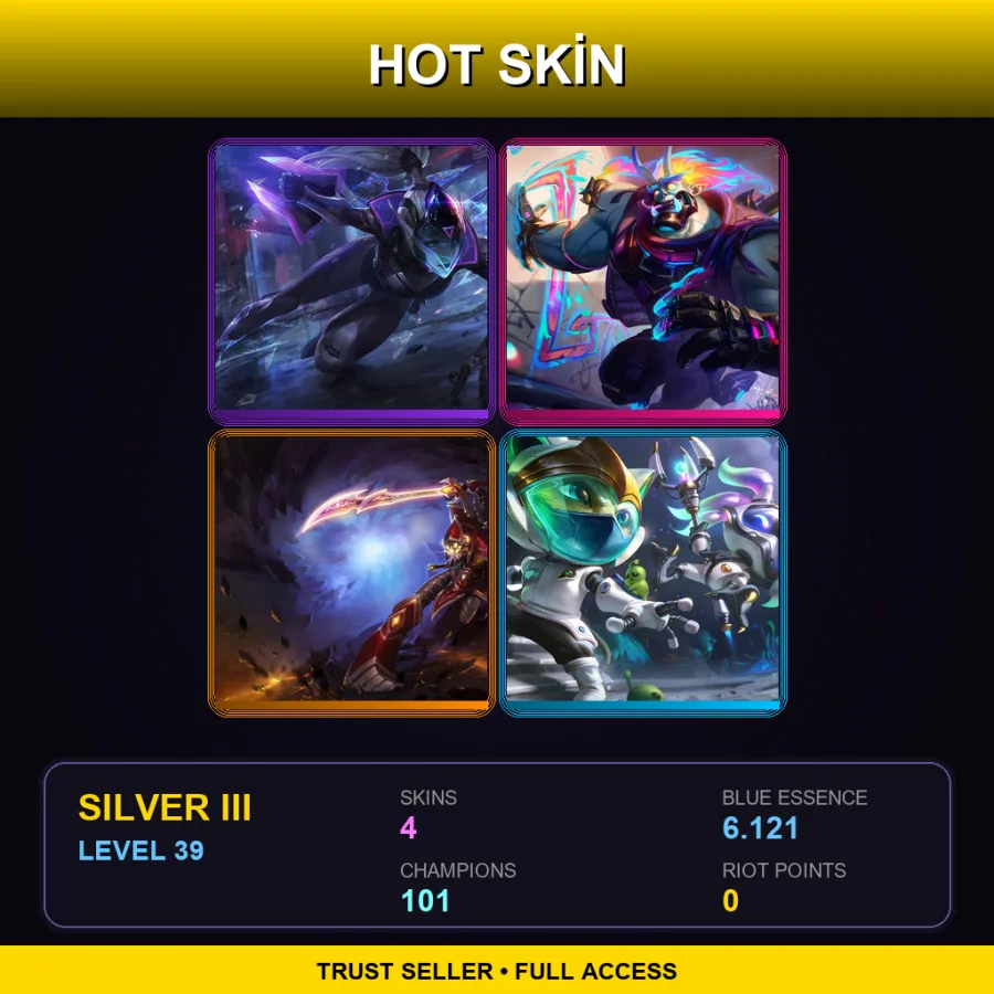 EUNE | Lv39 | Silver III | 4 Skin | 101 Champ