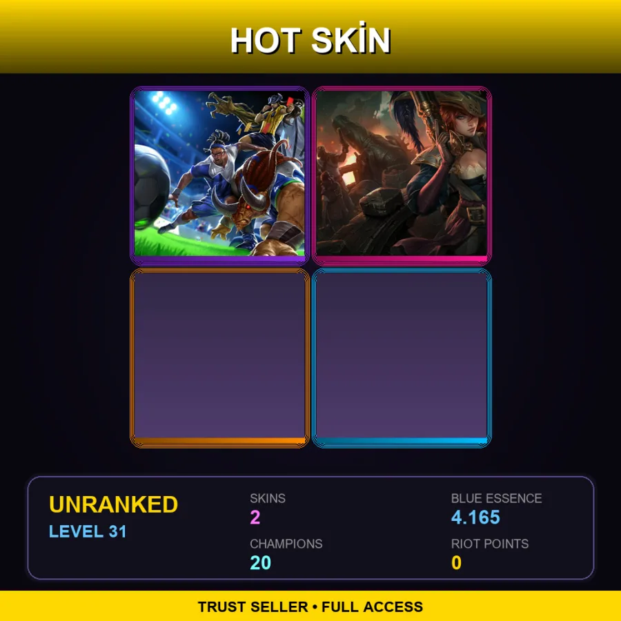 LAN | Lv31 | Unranked | 2 Skin | 20 Champ