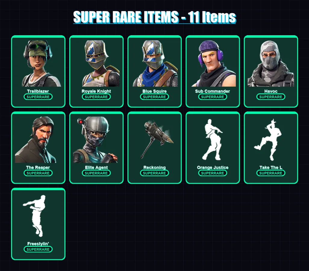 [PS4/PS5/XBOX/PC] | Trailblazer | Royale Knight | Blue Squire | Sub Commander | Havoc | 33 skin | 17 pickaxe | 28 emote | 22 glider | Lv379