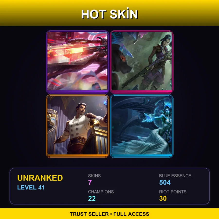 LAS | PROJECT: Lucian | Arcane Enforcer Caitlyn | Arcane Inventor Jayce | Ghost Bride Morgana | 7 Skin | 22 Champ | Lv41