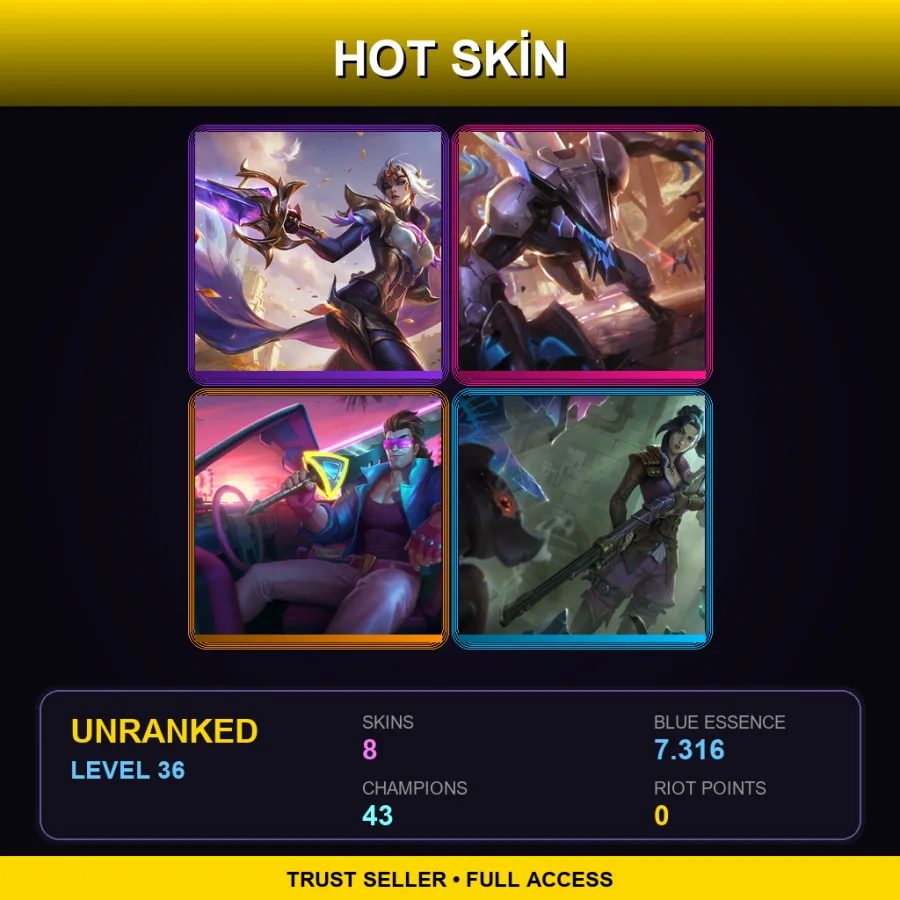 LAS | Lv36 | Unranked | 8 Skin | 43 Champ