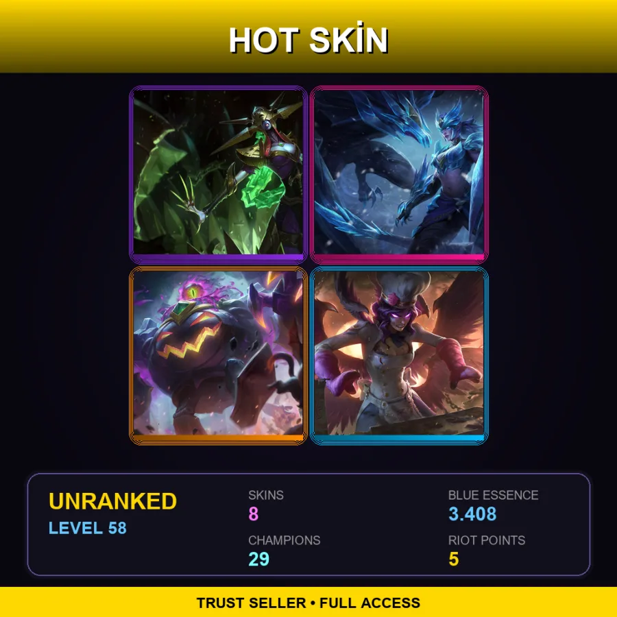 LAN | Lv58 | Unranked | 8 Skin | 29 Champ — Ice Drake Shyvana