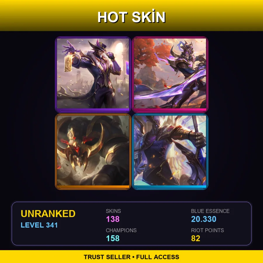 TR | Lv341 | Unranked | 138 Skin | 158 Champ
